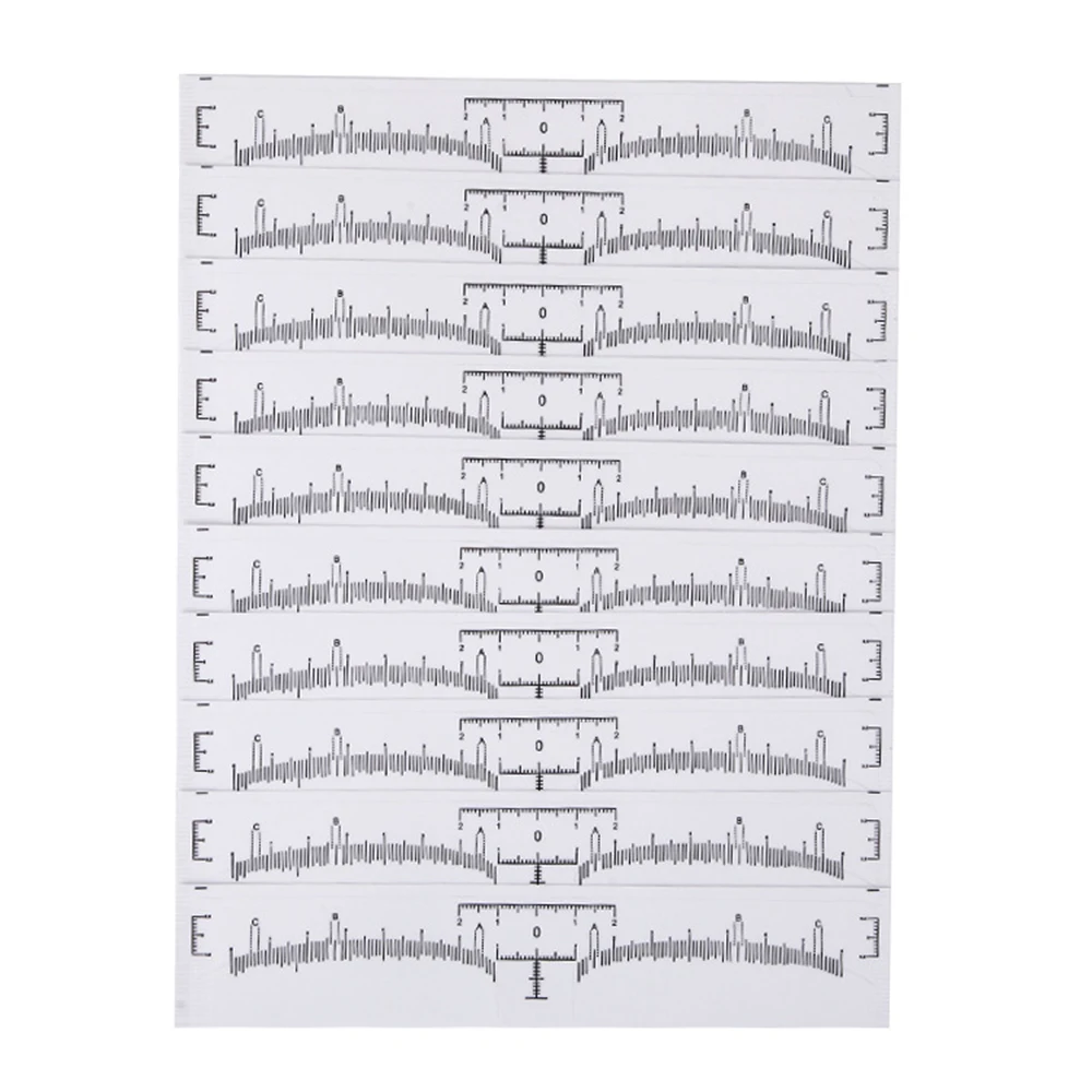 100 шт Одноразовые микроблейдинг шкала линейки бровей стикер макияж татуировки формирователь трафаретные татуировки измерительные инструменты