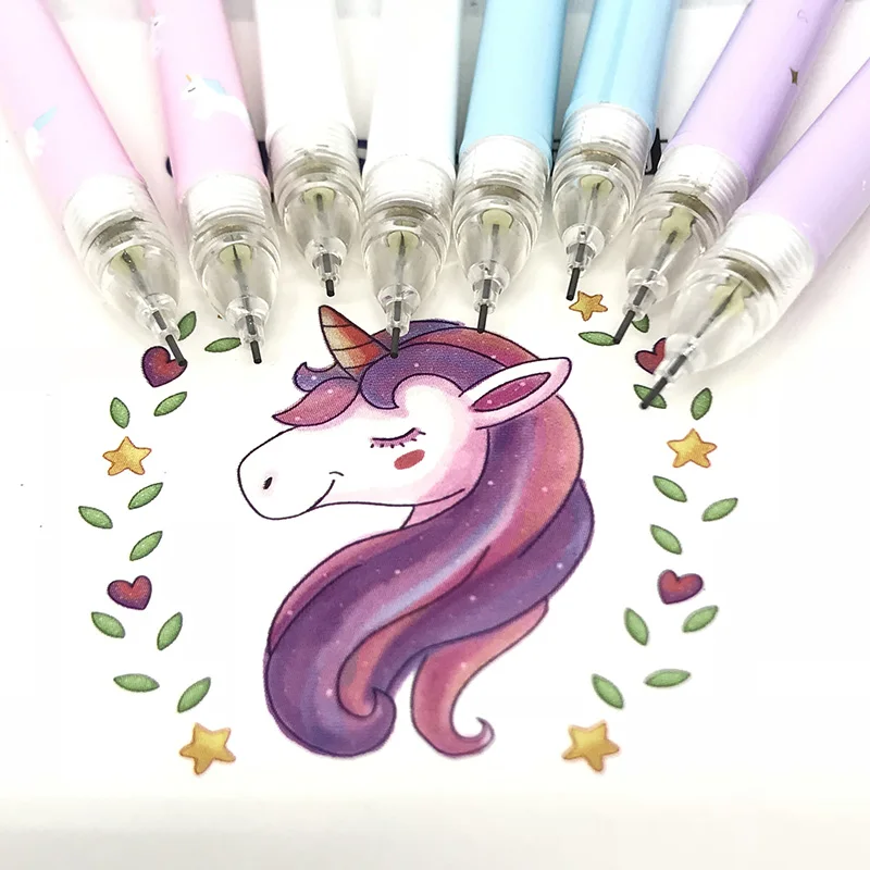 1 pcs Cute Kawaii Unicorn Plastic Mechanical Pencil Creative Automatic Pens For Kids Writing School Supplies Korean Stationery