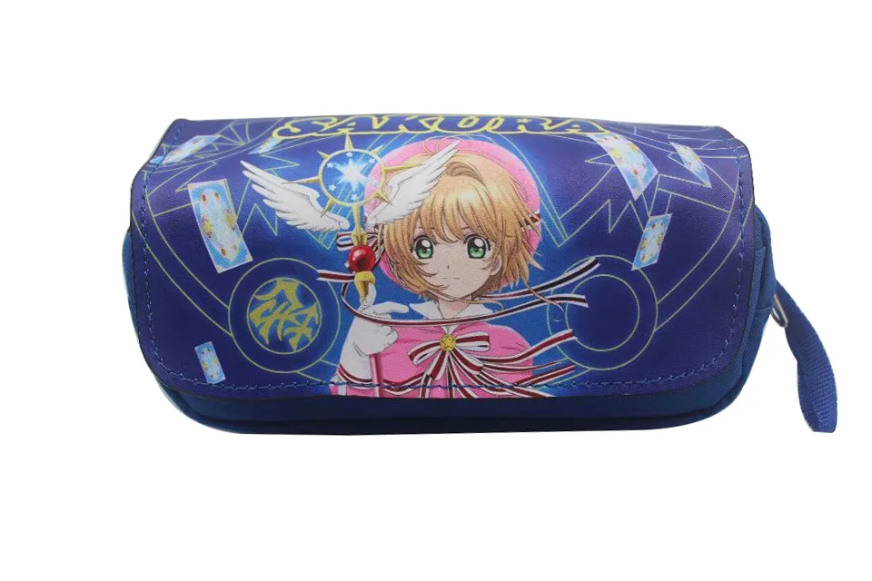 Милые девушки Cardcaptor Сакура Карандаш сумка кожаная подставка для ручек сумка-Органайзер студенческие канцелярские сумки Косметический макияж Чехлы подарок