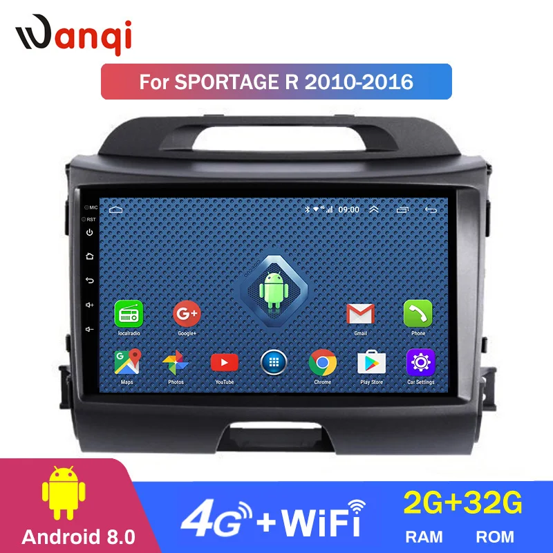 4G Lte All Netcom 9 inch android 8.0 for KIA Sportage R 2010- Auto vehicle car multimedia GPS navigation system