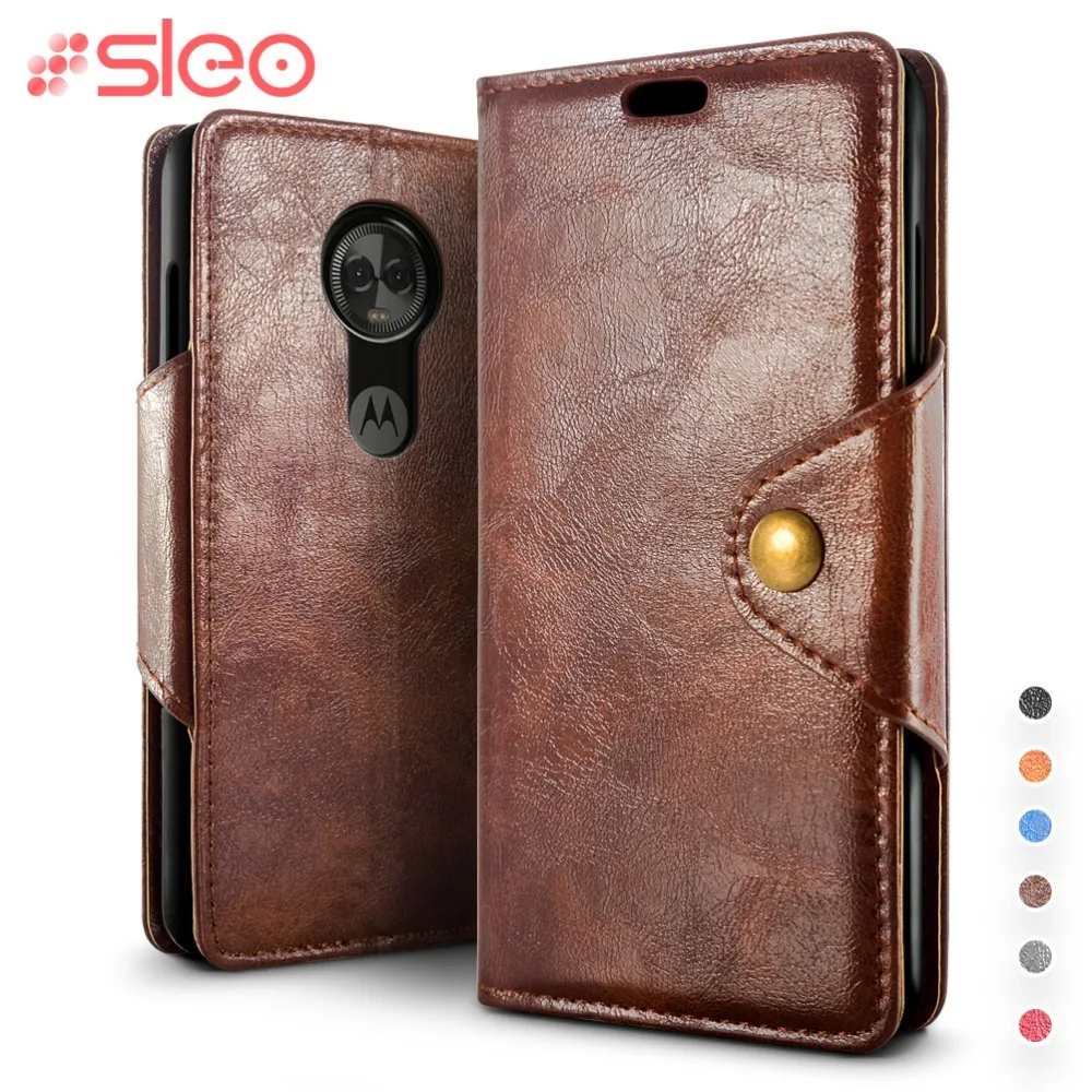 SLEO For Motorola Moto G7 Power Case PU Leather Flip Case for Motorola