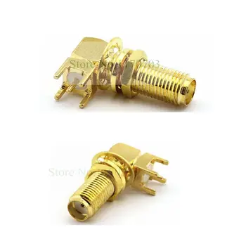 

20 PCS Gold Plated SMA Female Right Angle 90 Degrees Panel PCB Mount Square Connector Adapter (23mm)