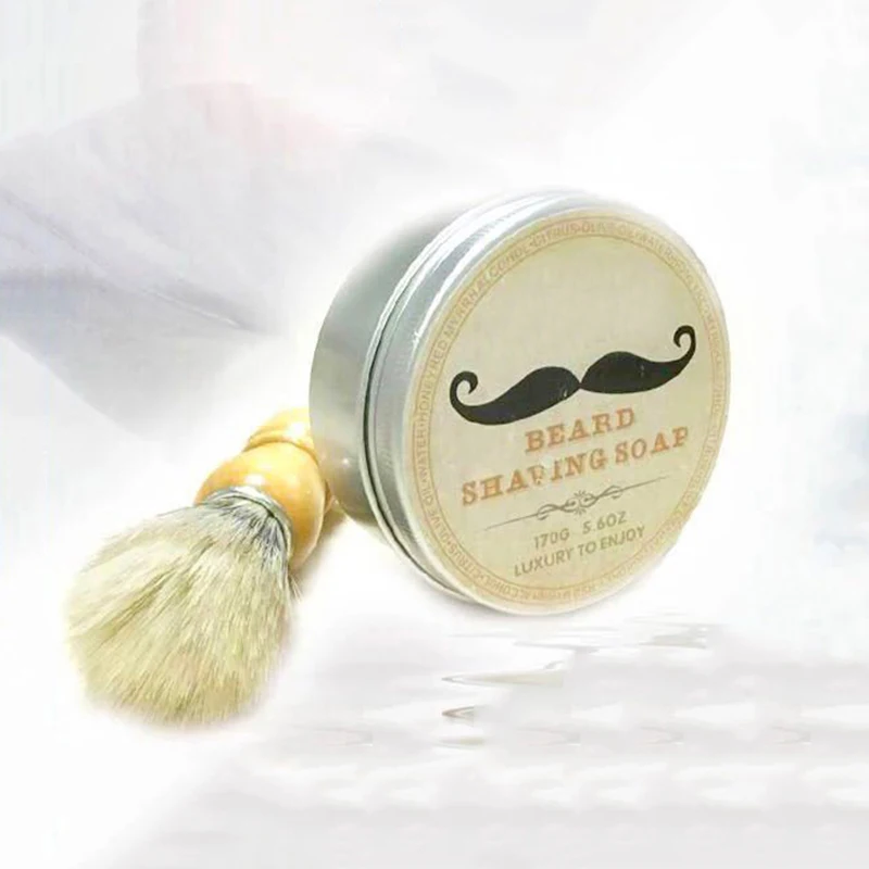 Men's Shaving Soap& Shaving Brushes Kit Shave Foaming Lather Face Oil
