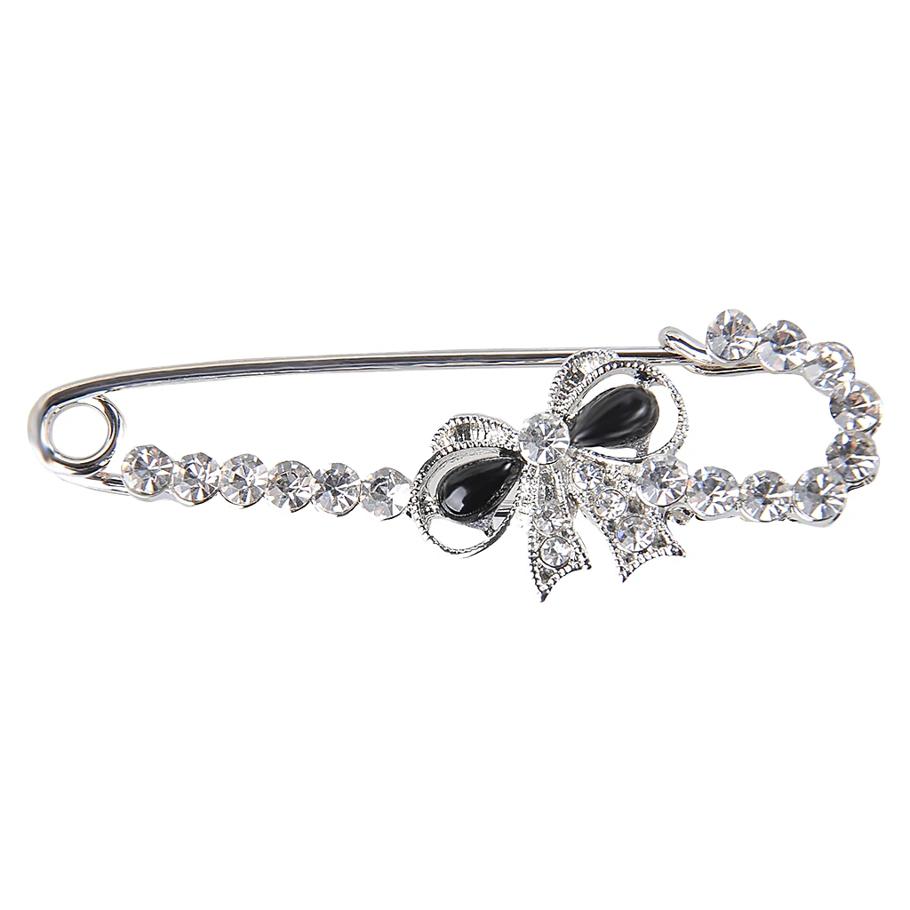 Stunning Crystal Safety Pin Scarf Coat Gown Clip Collar Lapel Pin Wedding Party Men Women Clothing Decorations