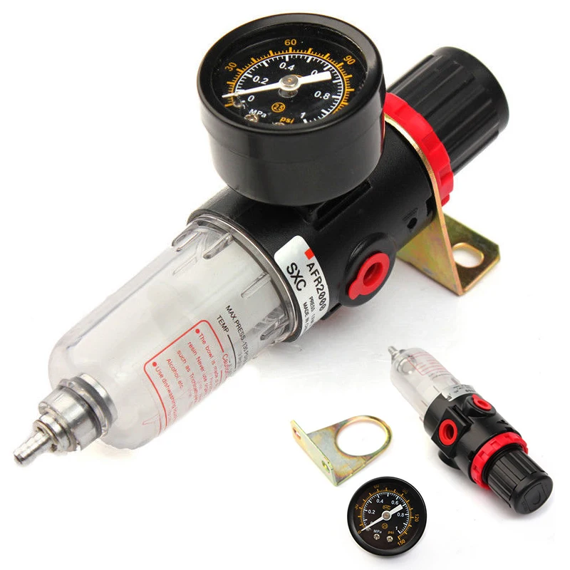 1/4" Moisture Trap Filter Air Pressure Water Regulator Air Compressor