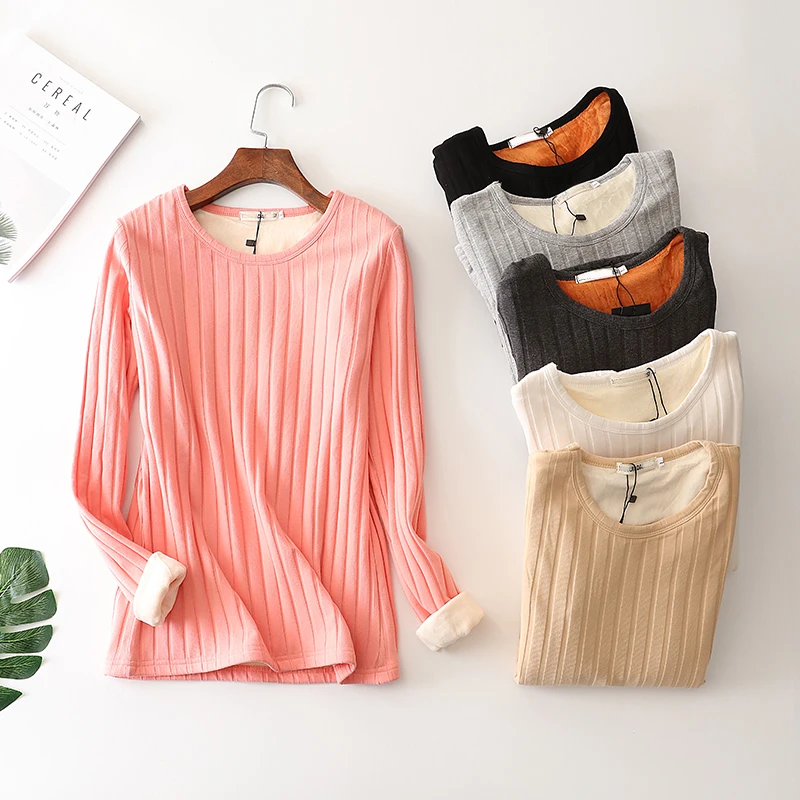 

Sweater Women Winter Thickening Long Sleeves Plus Size Velvet O-neck Female Pullovers 100kg