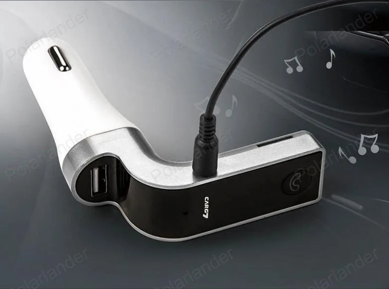 Смартфон BluetoothMP3 плеер Handsfree Car Kit Dual USB Зарядное устройство fm-передатчик громкой связи с микро-SD/TF Card Reader устройство чтения карт - Название цвета: Серебристый