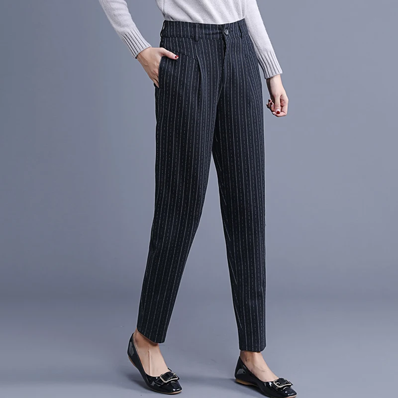 professional business Formal Stripes pants women trousers girls slim