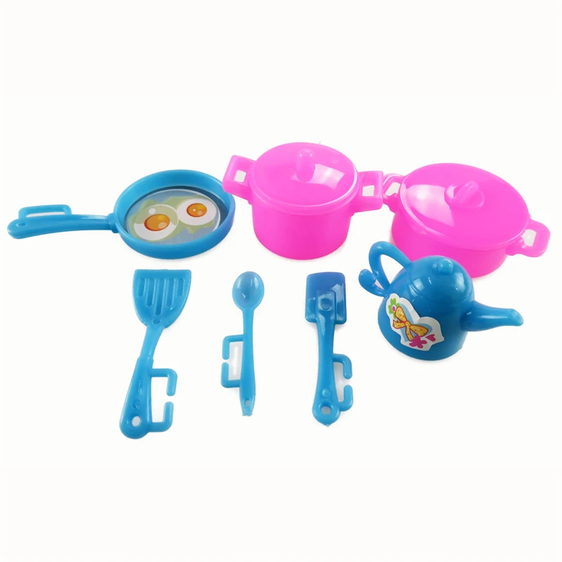 

7 Itemd /pack Mini Simulation Tableware Doll's Kitchen Cooking Tools Doll Accessories For Girl Gift Kid Play House Toys