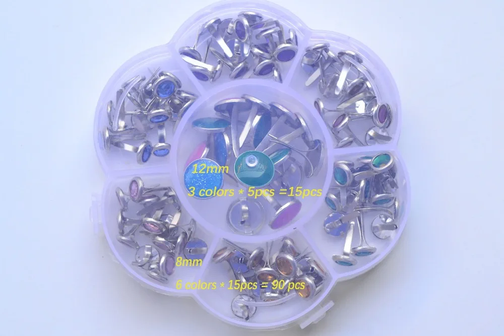 1box(105pcs) 8MM and 12 MM Brads Scrapbooking Embellishment Card Making