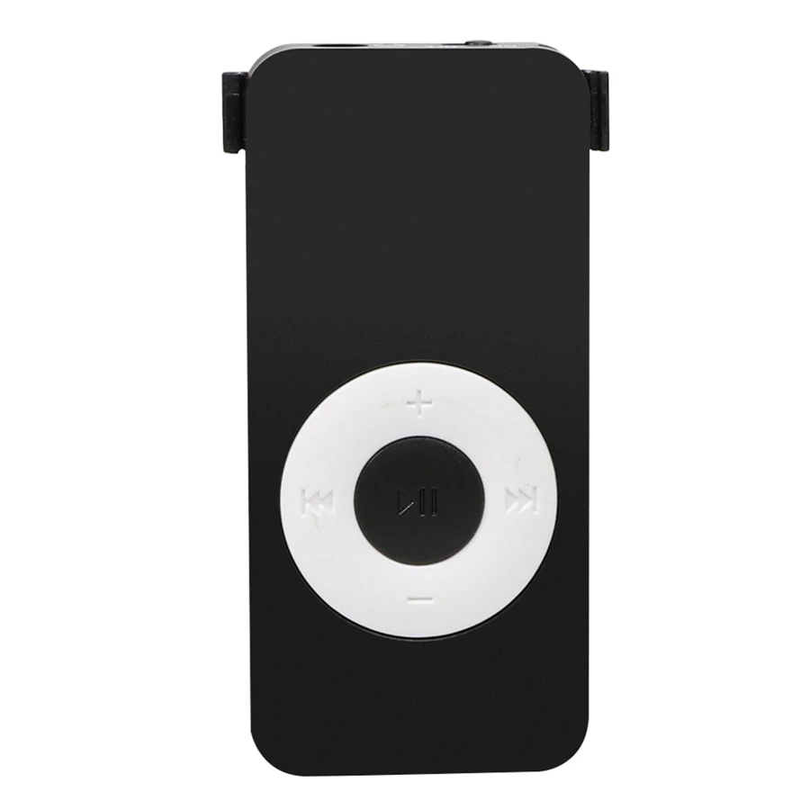 Портативный mp3-плеер 3,5 мм стерео разъем мини-зажим USB Mp3 плеер с отверстием для TF карты Спорт MP3 музыкальный плеер - Цвет: black