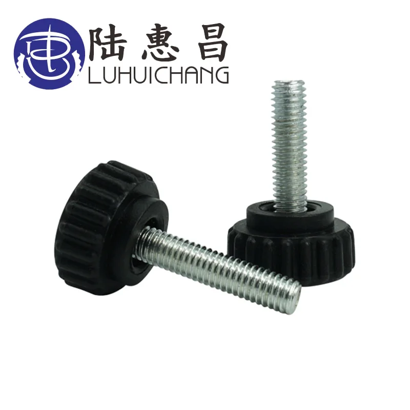 

luhuichang Free Shipping 50pcs M3 M4 12# Black Plastic Tighten Thumb Screw Knurled Knoba Djusting Hand Screw