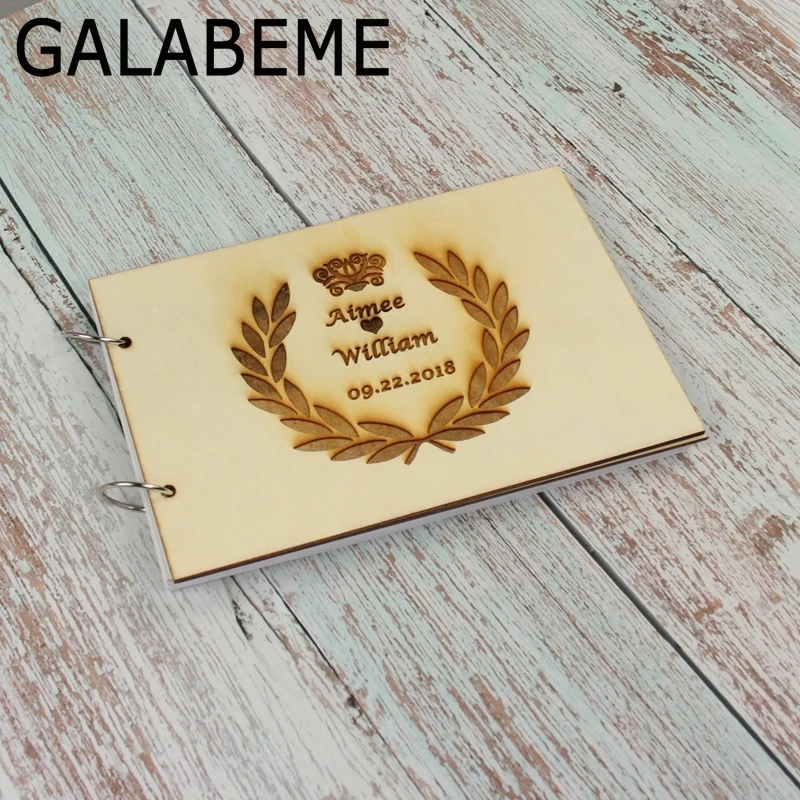 Galabeme Custom name& date Свадебная Гостевая книга деревенская Свадебная Гостевая книга Альтернативная монограмма гостевые книги индивидуальные имена Гостевая книга