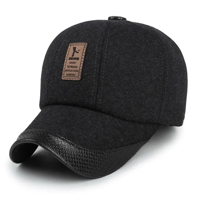 [Wuaumx] Autumn Winter Branded Baseball Cap For Men Woolen Warm Hat ...