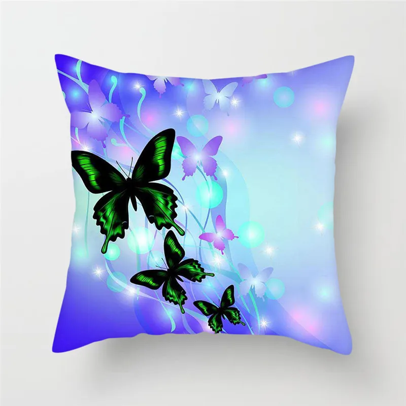 Fuwatacchi Multi Color Butterfly Cushion Cover Cute Soft Throw Pillow Cover Decorative Sofa Pillow Case Pillowcase - Цвет: PC04894