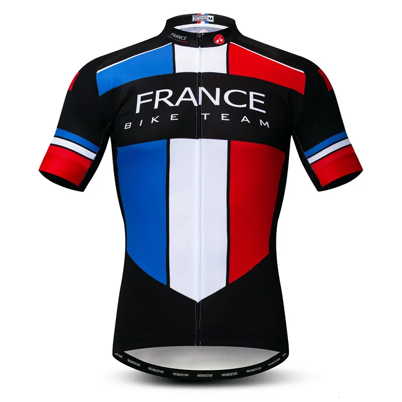 Weimostar 17 цветов национальная команда Велоспорт Джерси рубашка мужская летняя горная велосипедная одежда быстросохнущая Дорога MTB велосипед Джерси Топы - Цвет: France