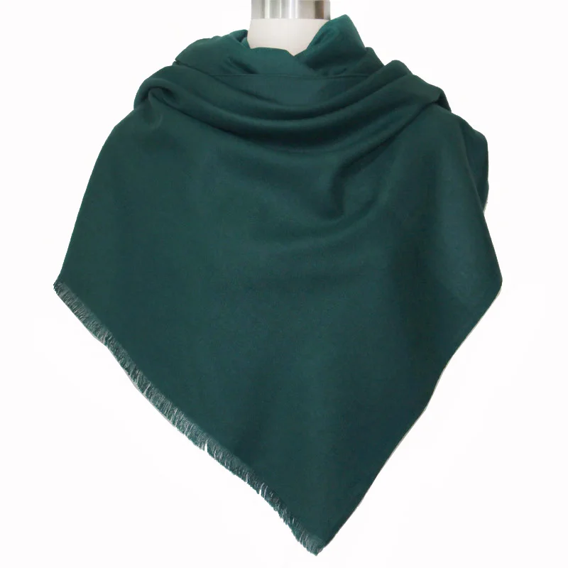 Для женщин утолщаются кашемировый шарф Зимний пашмины сплошной Женская мода шарфы и шали леди вязать платок красный хиджабы длинный шарф