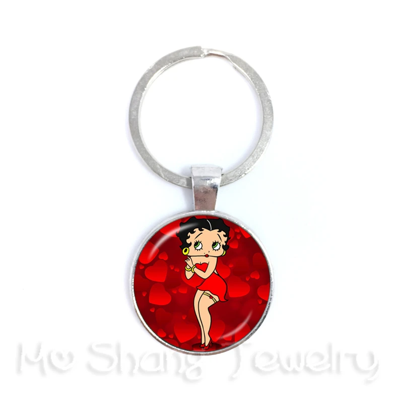 2018New Сексуальная Betty Boop серия стекло, кабошон брелок ручной работы пряжка для рюкзака подарок Ior Friend