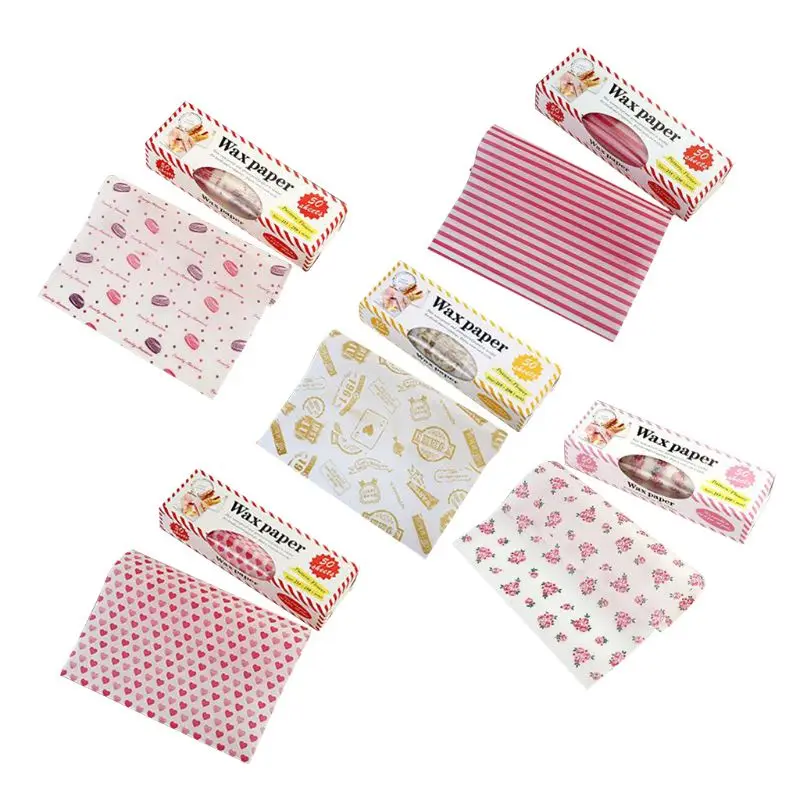 

50Pcs/Lot Baking Snacks Packaging Oil Paper Food Grade Baking Tray Wrapping Paper Wax Paper Decoration
