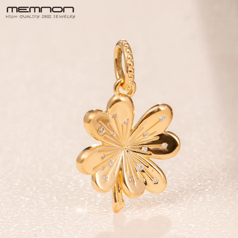 

2019 Spring Shine Lucky Four-Leaf Clover pendant charms 925 Sterling Silver Fit bead Bracelets DIY silver 925 jewelry making