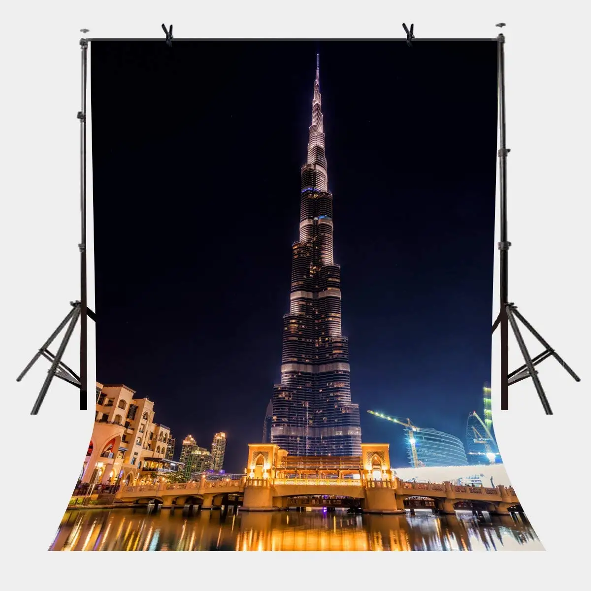 

150x210cm City Night Scene Backdrop Dubai Photography Backdrop Burj Khalifa Tower Photography Background Studio Props
