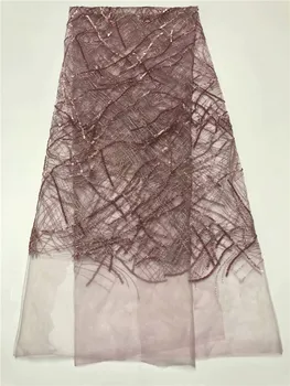 

latest african laces nigerian lace fabrics for wedding 2018 lace embroidered sequins royal blue lace fabric champagne Wine red