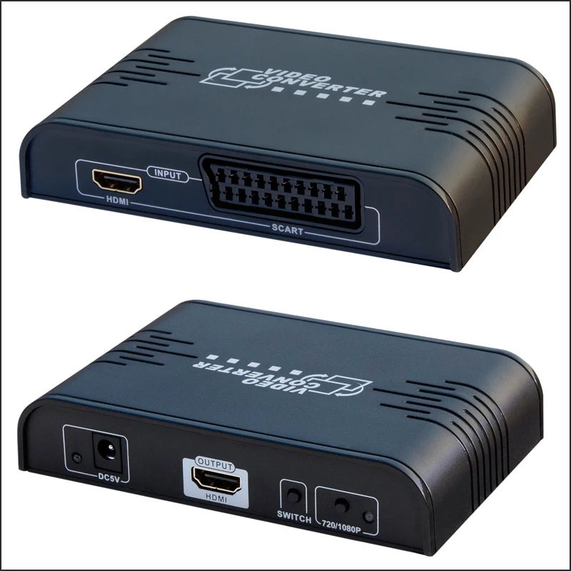 PAL/NTSC SCART/HDMI преобразователь видеосигнала HDMI коробка 720 P 1080 P скалер с 3,5 мм и коаксиальный аудио выход для игровых консолей DVD