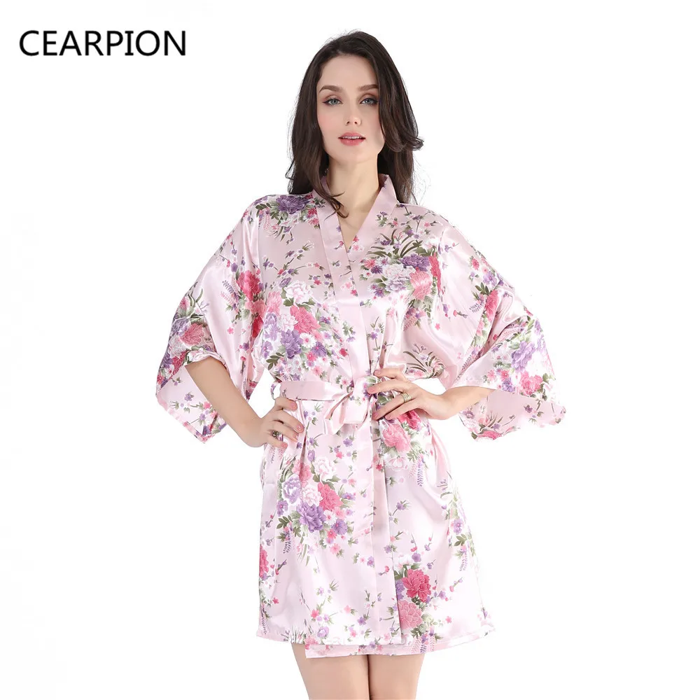 CEARPION халат подружки невесты кимоно Ночная одежда для сна с цветочным принтом
