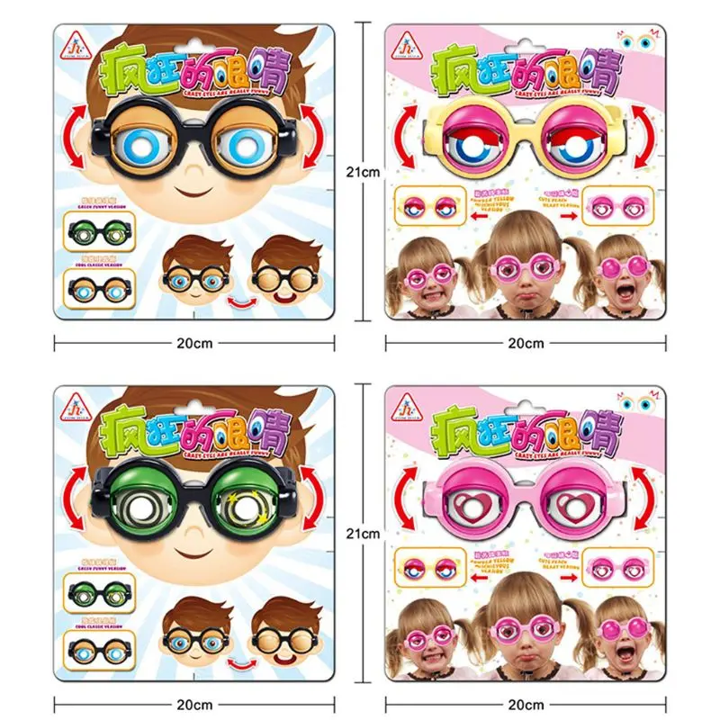 HBB 1PC Kids Novelty Toys Crazy Eyes Funny Glasses Children Toys Creative Boy Girl Game Play Toy Plastic Glasses 4 Colors