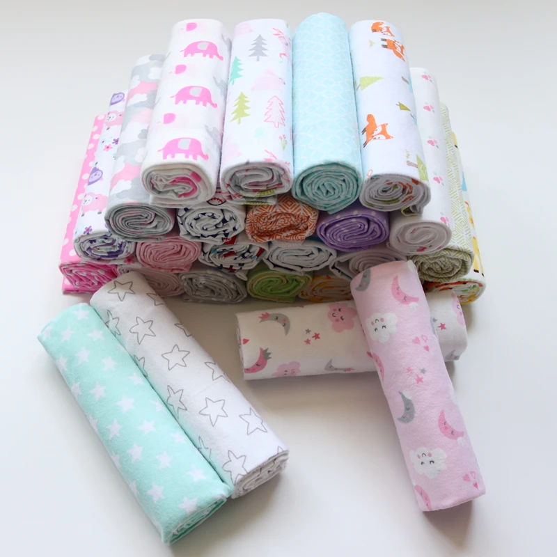 Cotton Flannel Receiving Baby Blanket Newborn Cobertor Baby Bedsheet Supersoft 4PCS/Pack 76x76cm