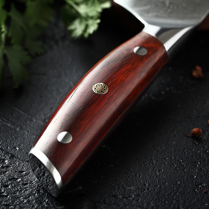 XINZUO " кухонный нож Santoku из высокоуглеродистой нержавеющей стали Дамасские кухонные ножи японский стиль шеф-повара ножи Палисандр Ручка