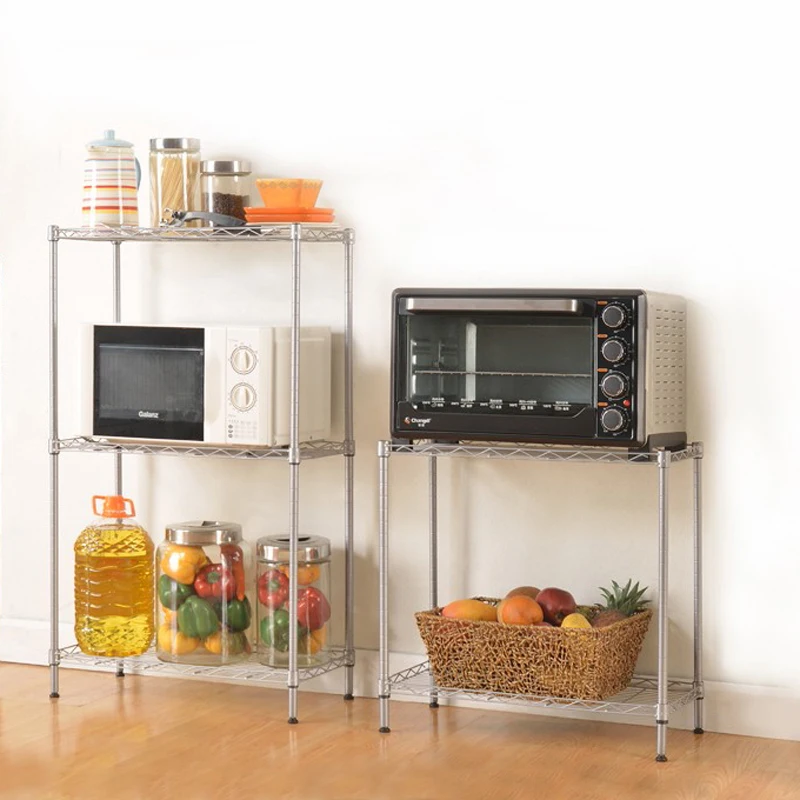 

Kitchen Microwave Oven Storage Organizer Changeable Assembly Floor Standing Carbon Steel Storage Rack Shelf Holder