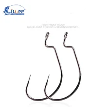 ILURE рыболовный крючок рассеянные крючки колючие высокоуглеродистой стали пластиковая приманка крючки круг 1/0 2/0 3/0 4/0 5/0 7/0