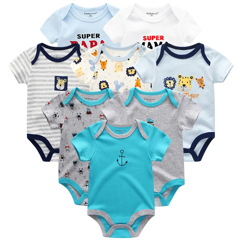 Летняя детская одежда 8 шт. комбинезон для новорожденной девочки roupas de bebe хлопковые комбинезоны с коротким рукавом ползунки для малыша одежда - Цвет: BDS8908