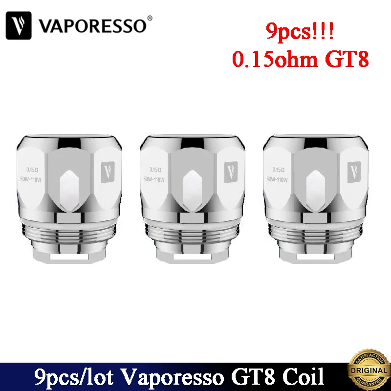 9 шт./лот Vaporesso NRG GT8 катушка головка 0.15ohm ядро Vape для электронной сигареты Vaporesso NRG емкость для жидкости Atomizer испаритель