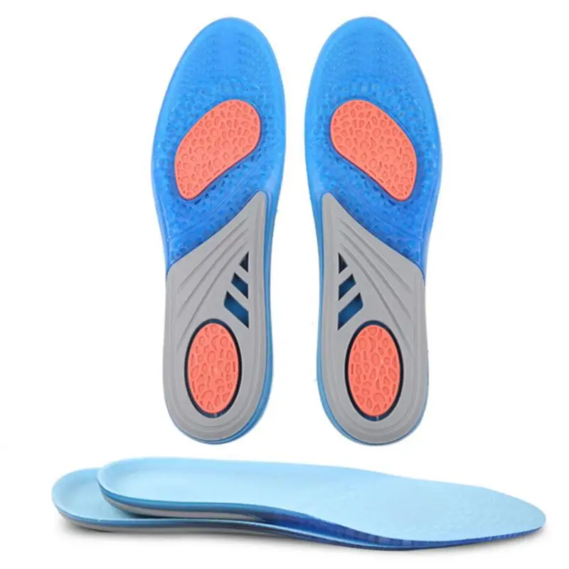 Pair Soft Silicon Gel Insoles Ideal Shoe for Walking Running Sports Breathable Shock Absorbent