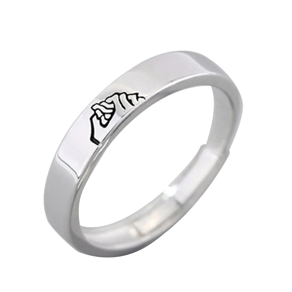 Романтические держа руки Открытое кольцо парные обручальные кольца палец кольца массивные ювелирные изделия