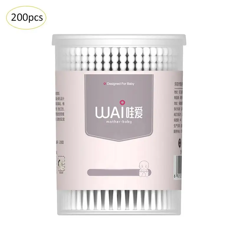 200 шт. тончайший Бумага катушка спираль головы ватным тампоном для новорожденных медицинский ватным тампоном нос Чистка ушей безопасности Уход Инструменты - Цвет: 200pcs