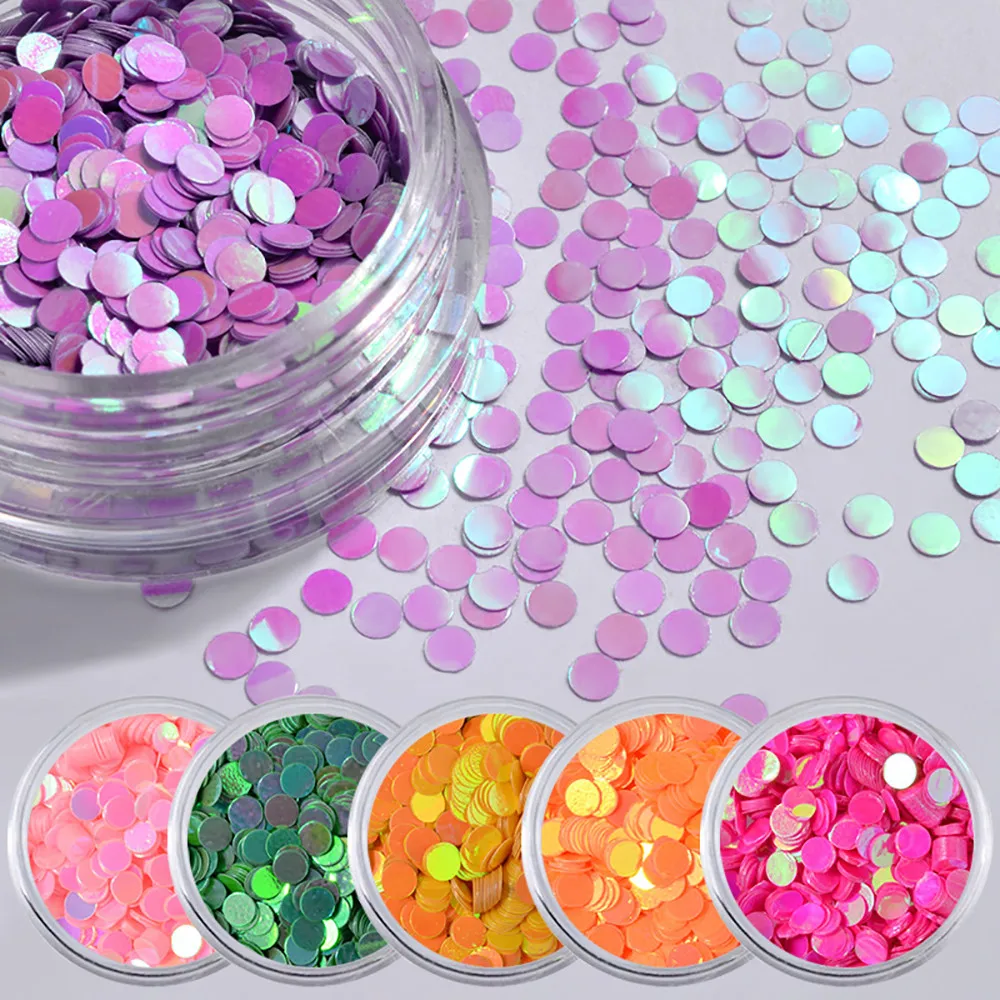 

Misscheering Nail Art Rhinestones&Decoration 6 Color Multicolor Nails Art Decoration Round Sequins Sticker Colorful Tool 19L0506