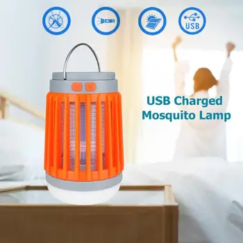 

Solar Mosquito Killer Lamp Waterproof Insect Fly Bug Trap Light Flashlight Mosquito Zapper Light For Bedroom, Garden,Camping