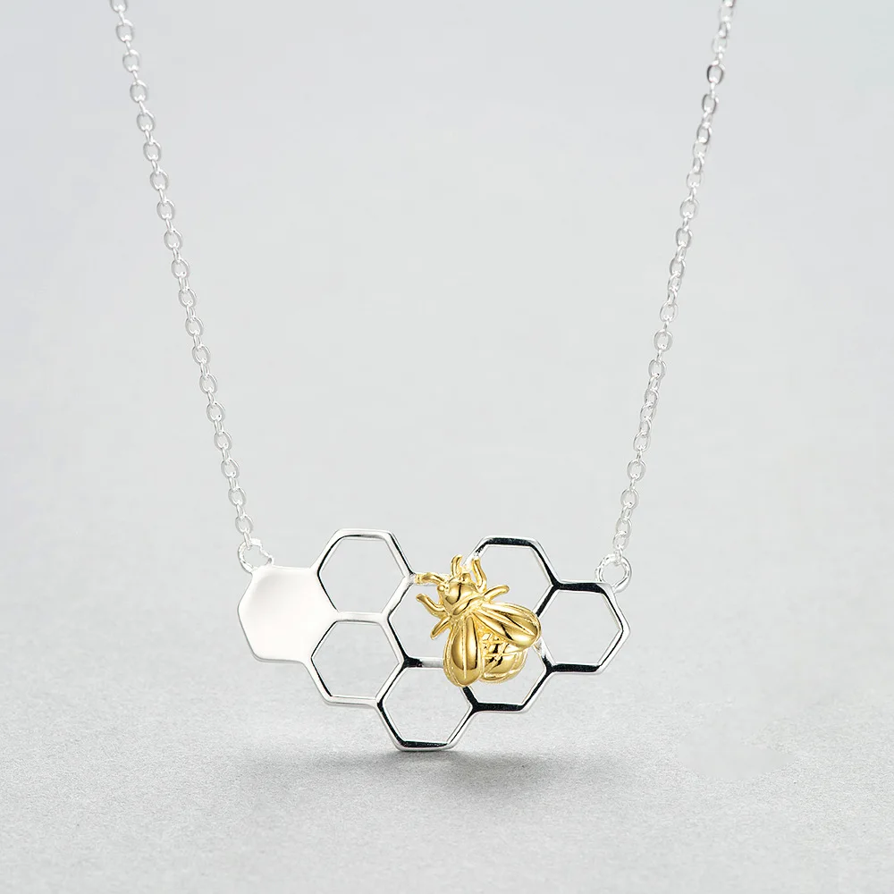 Цепочка с подвеской в виде пчелы из серебра 100% пробы|charm choker|fashion chokerchain pendant |