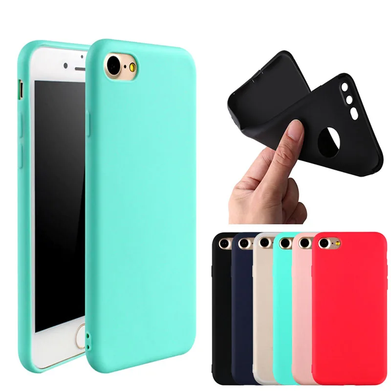 

Phone Case For iPhone 7 6 6s 8 X Plus 5 5s SE Simple Solid Color Ultrathin Soft TPU Cases Fashion Candy Color Back Cover
