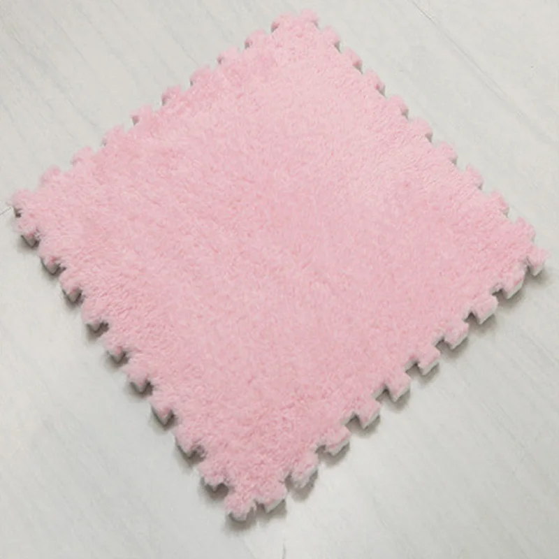 Ткань лохматый 30x30 см Коврик-головоломка пена бархатистый коврик EVA пена EVA домашняя пена коврик - Цвет: Pink