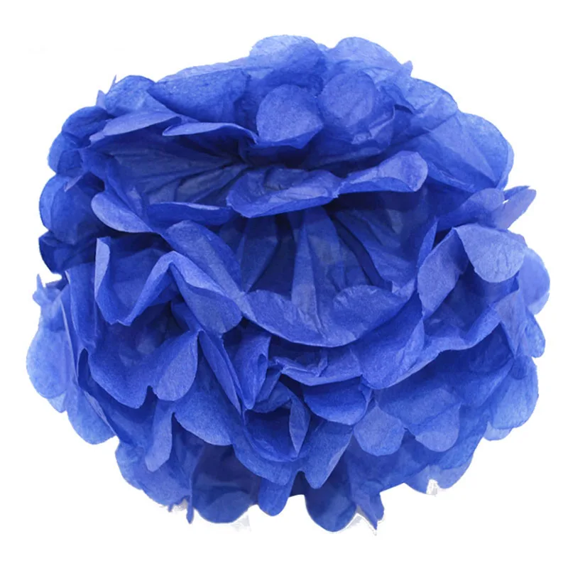 1 шт. 4-12 дюймов помпоны из бумаги салфеток помпоны Свадебные украшения DIY Цветочные шары из бумаги детский душ день рождения ремесла поставки - Цвет: royal blue