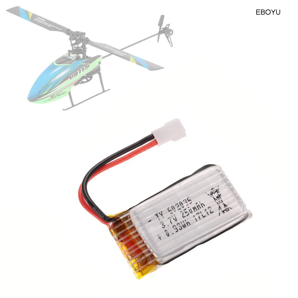 3,7 V 250mAh Lipo батарея для WLtoys V911S V966 V988 XK K100 4CH без aileron RC вертолет запасная батарея