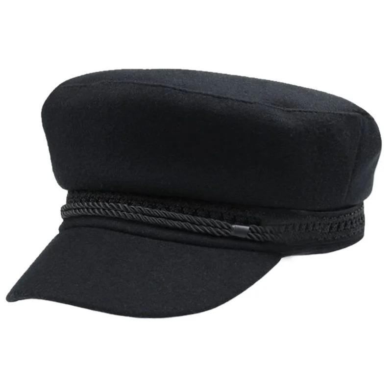 Outdoor Sport Hat Women Men Winter Hats Octagonal Cap Wool Button Cycling Caps Sun Visor Hat