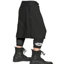 Весна и осень новые европейские и американские повседневные Большие размеры multi-кнопка карман черная юбка Штаны личности мужчины Штаны/27- 40