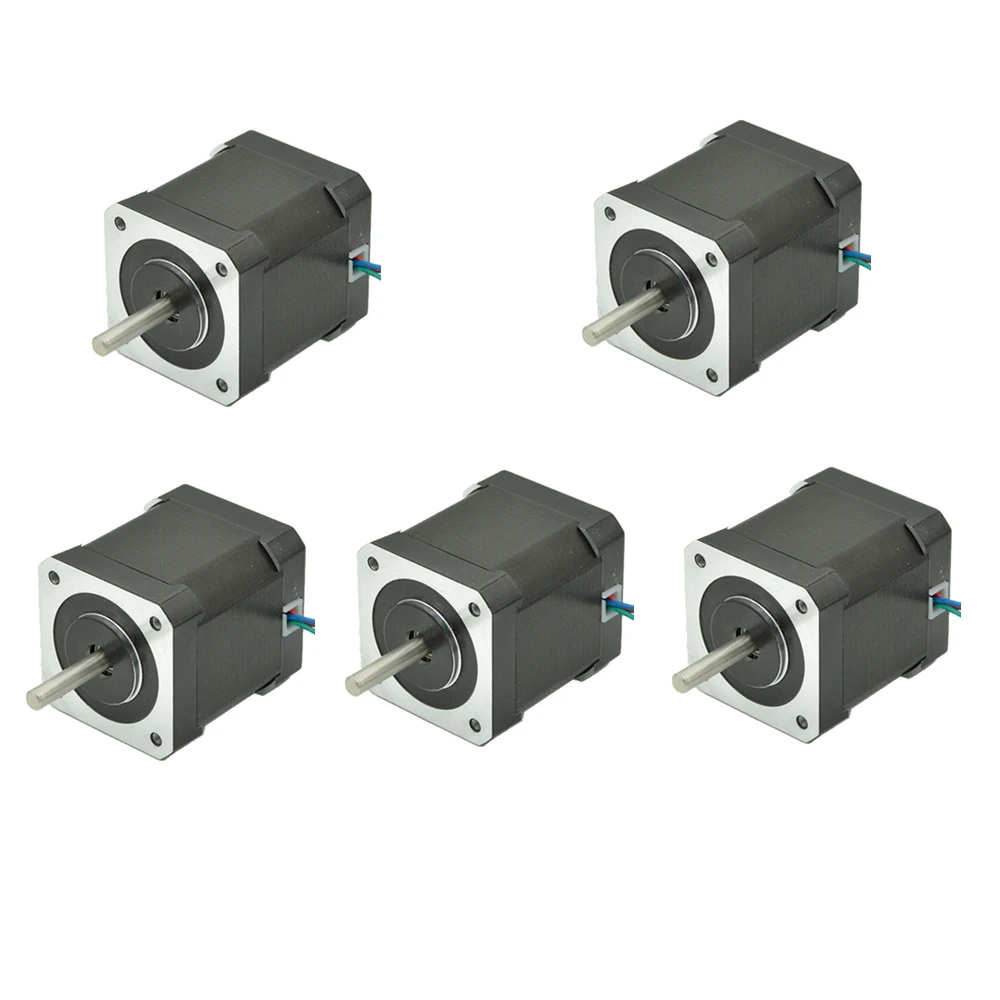 

5PCS Nema 17 Stepper Motor 4-lead 48mm 0.44Nm 1.68A 1m Cable (17HS4801) Nema17 Step Motor for DIY 3D Printer CNC Robot XYZ