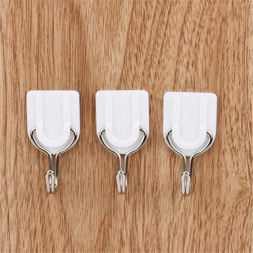 

6PCS Strong Adhesive Hook Wall Door Sticky Hanger Holder Kitchen Bathroom White Jul27 Professional Factory price Drop Shipping