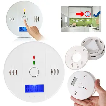 

High Sensitive CO Gas Sensor Detector Carbon Monoxide Poisoning Alarm Detector 85dB Warning LCD Photoelectric Independent Alarm